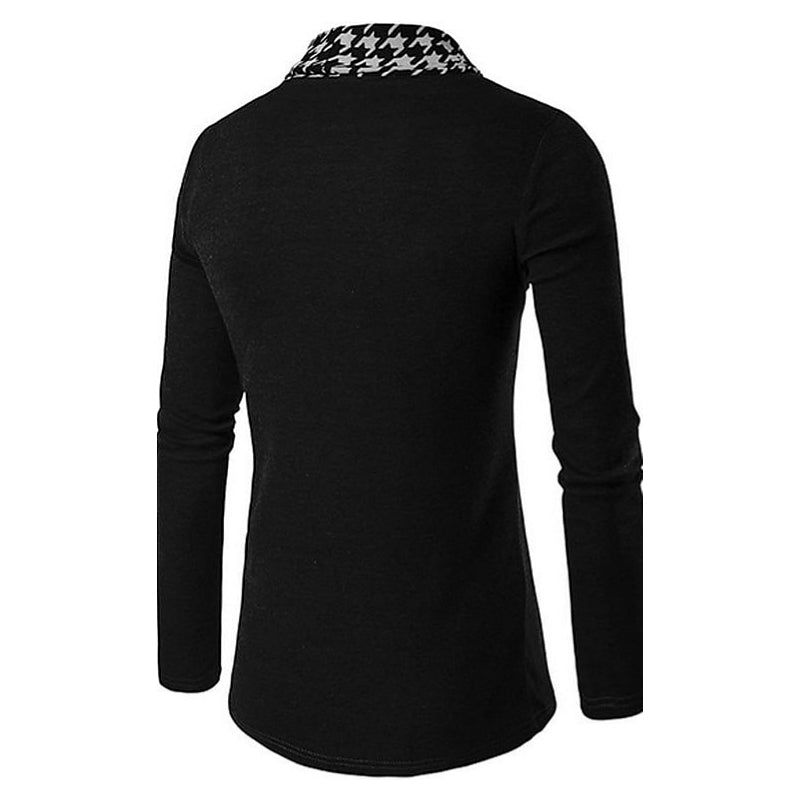 Cardigan vintage patchwork pied-de-poule pour homme