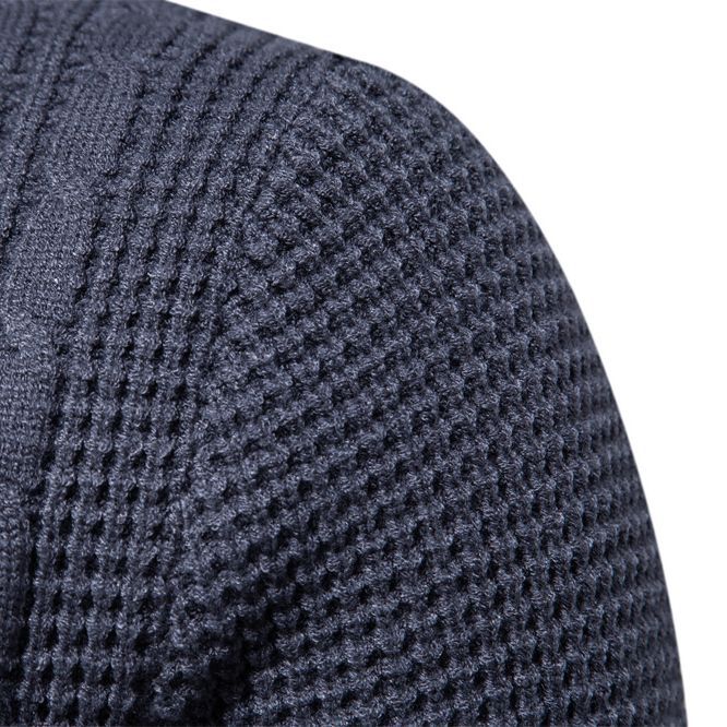 Pull décontracté chaud légèrement extensible à col rond pour homme