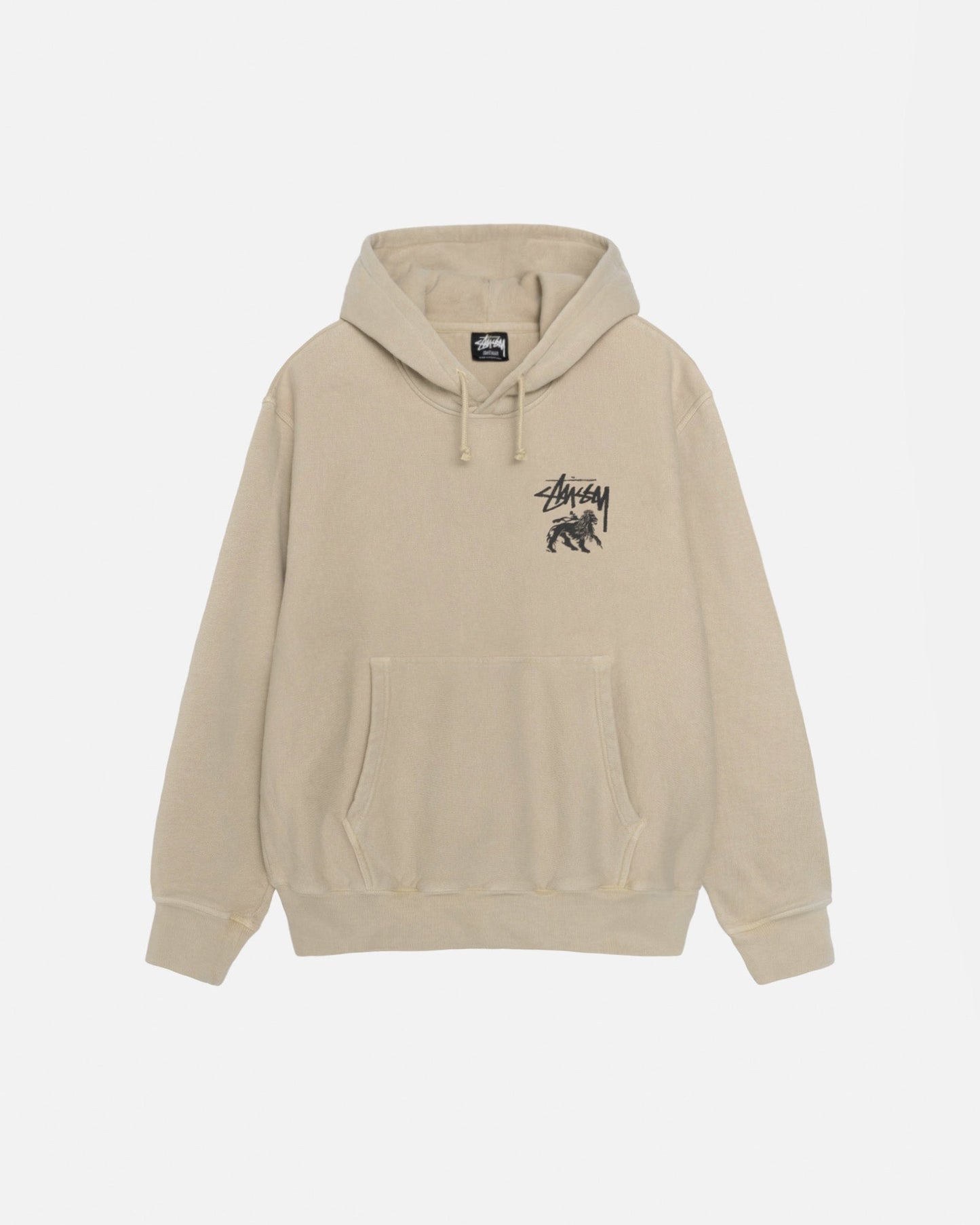 SWEAT À CAPUCHE LION RASTA TEINT EN PIÈCE