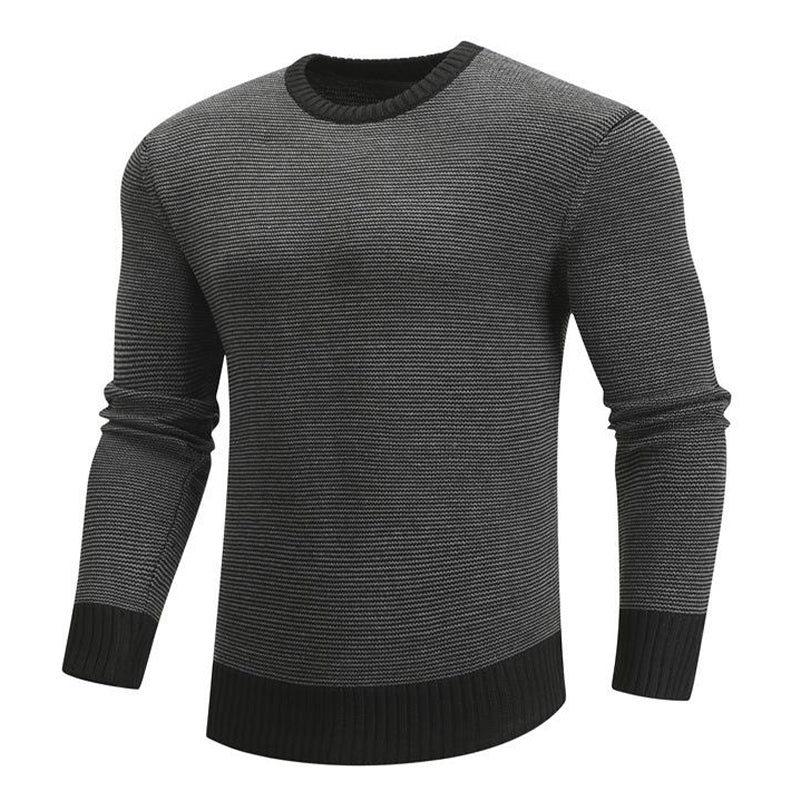 Pull ras du cou homme slim fit à ourlet et col contrastés