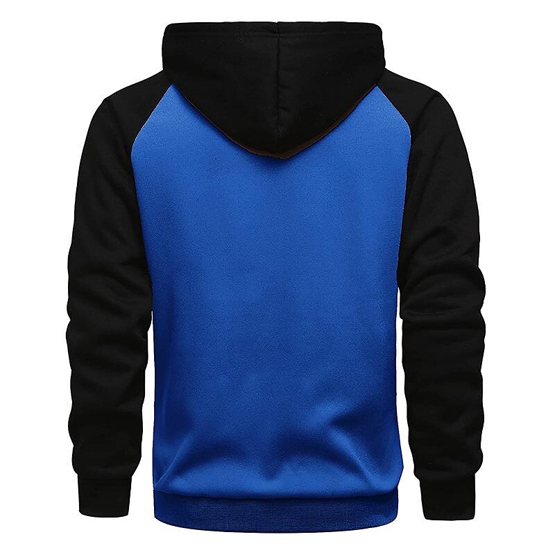 Gilet Sweat-shirt à Capuche Zippé Polaire Contrasté pour Homme