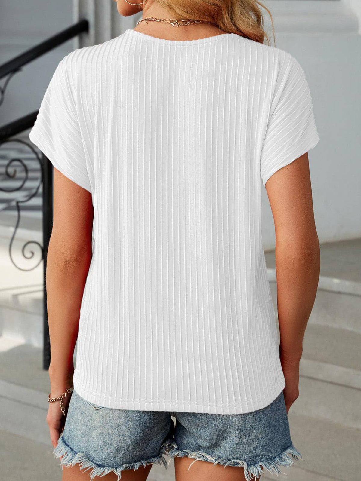 ✨T-shirt classique d'été jacquard à rayures pour femme