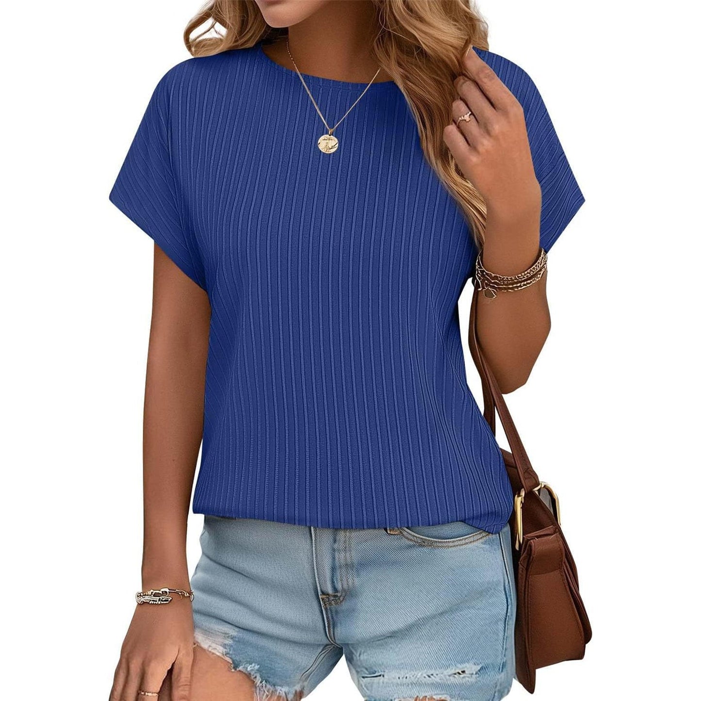✨T-shirt classique d'été jacquard à rayures pour femme
