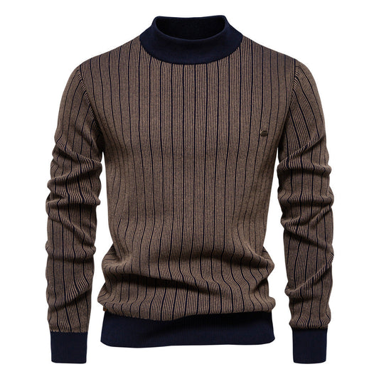 Herren Rollkragenpullover mit Streifen