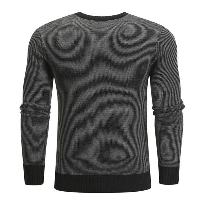 Pull ras du cou homme slim fit à ourlet et col contrastés